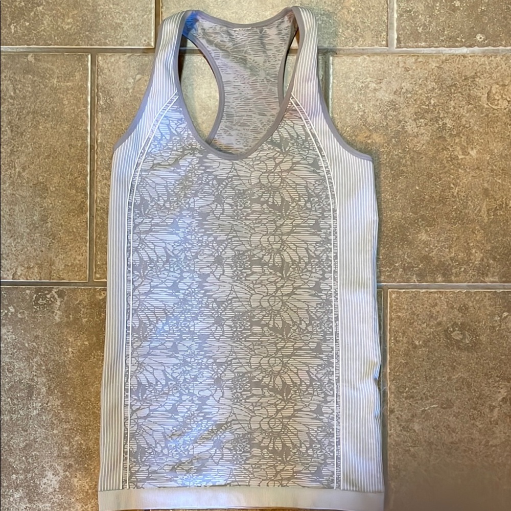 Fabletics Gray Lace Tank Top